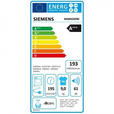 Džiovykla Siemens WQ45G2D90 1