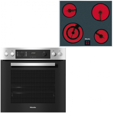 MIELE orkaitė H 2266-1 E ACTIVE su kaitlente KM 6002 LPT Juoda