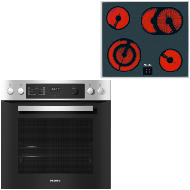 MIELE orkaitė H 2266-1 E ACTIVE su kaitlente KM 6003 LPT Juoda