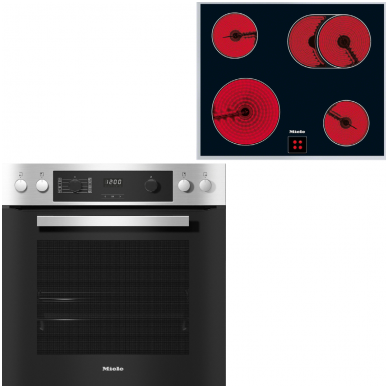 MIELE orkaitė H 2266-1 E ACTIVE su kaitlente KM 6024 Juoda