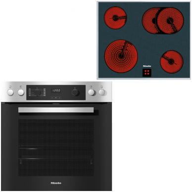 MIELE orkaitė H 2266-1 EP ACTIVE su kaitlente KM 6024 LPT Juoda