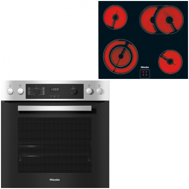 MIELE orkaitė H 2267-1 E ACTIVE su kaitlente KM 6017 Juoda