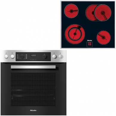 MIELE orkaitė H 2268-1 E ACTIVE su kaitlente KM 6013 Juoda