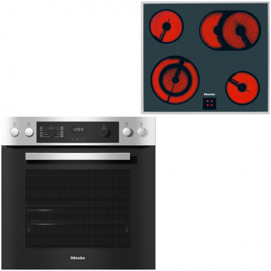 MIELE orkaitė H 2269-1 E ACTIVE su kaitlente KM 6003 LPT Juoda