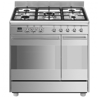 Orkaitė su dujine kaitlente SMEG SCB92MX8